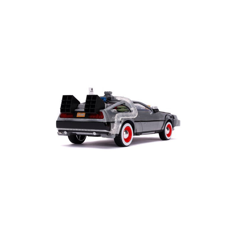 Auto Time Machine Con Luces - Back To Future 3, 1:24 - Jada Gris Delorean Time Machine 3 - 1:24