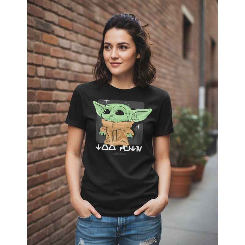 Polera Funko Child Lookin Cyute - The Mandalorian, Talla M Negro The Child M Liso