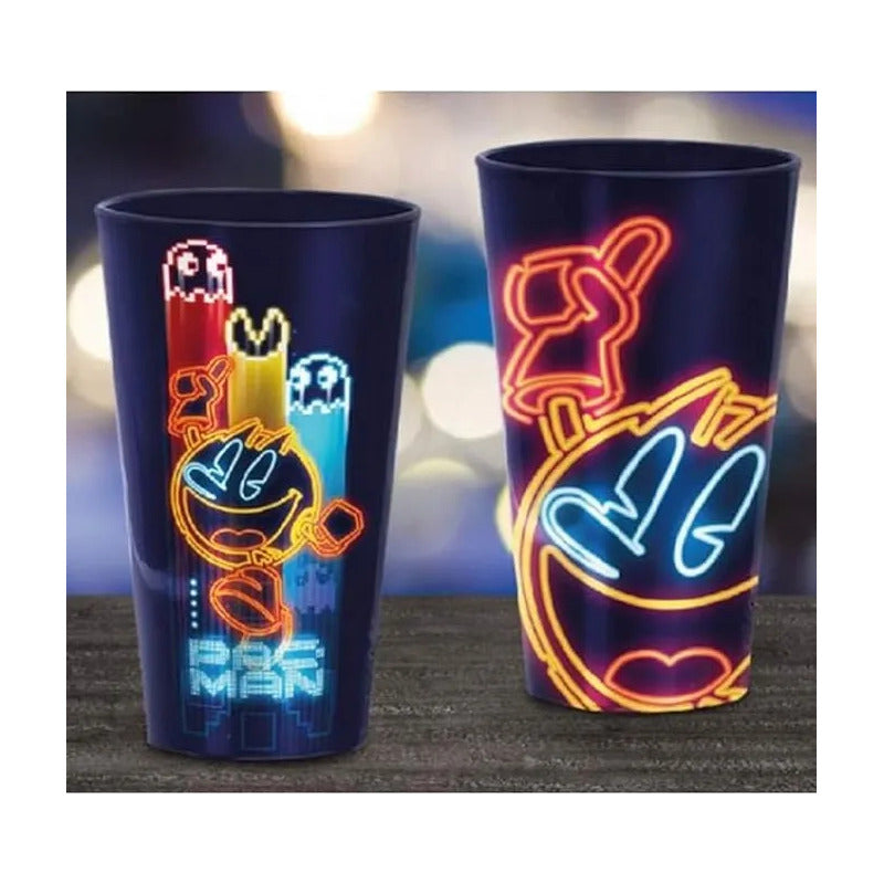 Vaso Palace Pac-man Vintage De Vidrio 300ml. Azul