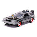 Auto Time Machine Con Luces - Back To Future 3, 1:24 - Jada Gris Delorean Time Machine 3 - 1:24