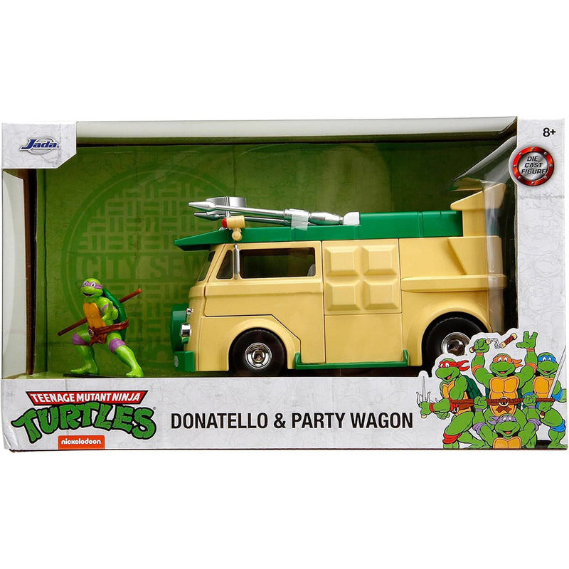 Jada Toys Vehículo Donatello & Party Wagon Escala 1:24 Las T Verde