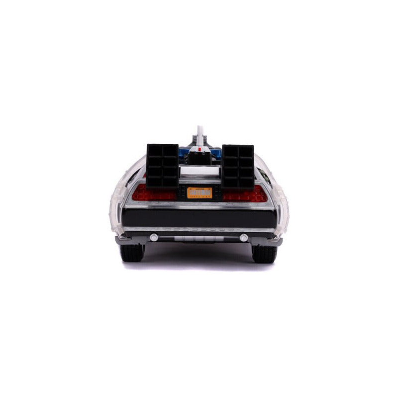 Auto Time Machine Con Luces - Back To Future 3, 1:24 - Jada Gris Delorean Time Machine 3 - 1:24
