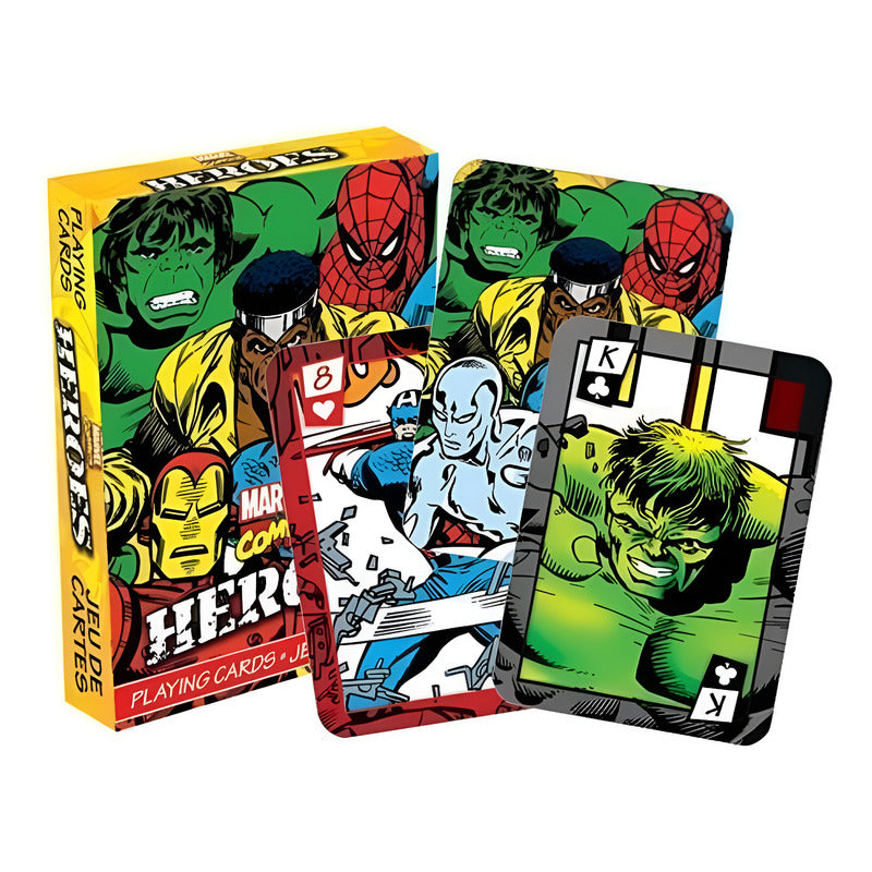 2 Set De Naipe O Cartas Ingles De Heroes De Marvel Comics Amarillo Héroes Inglés Variante